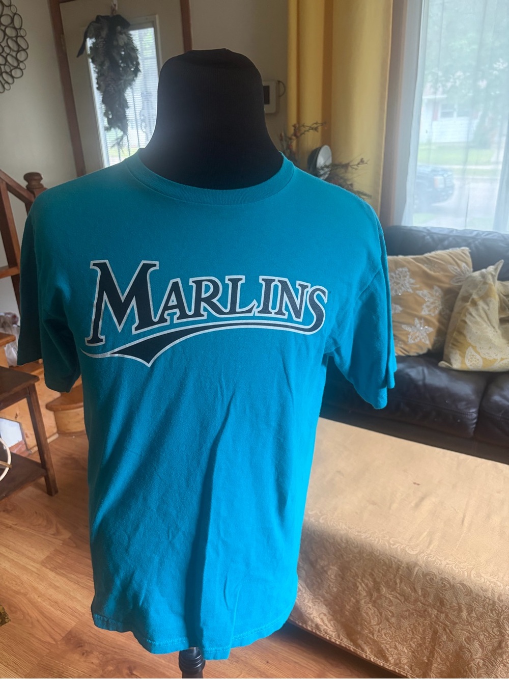 Majestic Marlins Teal Graphic Tee
